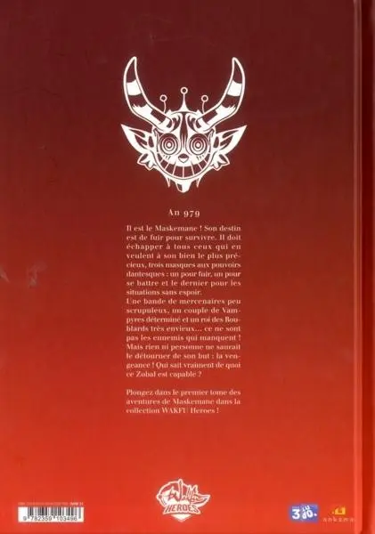 Verso de l'album Maskemane Arc 1: Le Masque du Pleutre