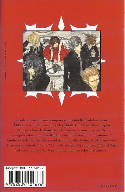 Verso de l'album Vampire Knight 15