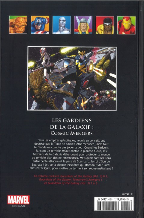 Verso de l'album Marvel Comics - La collection de référence Tome 121 Les Gardiens de la Galaxie - Cosmic Avengers