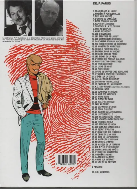 Verso de l'album Ric Hochet Tome 28 Hallali pour Ric Hochet