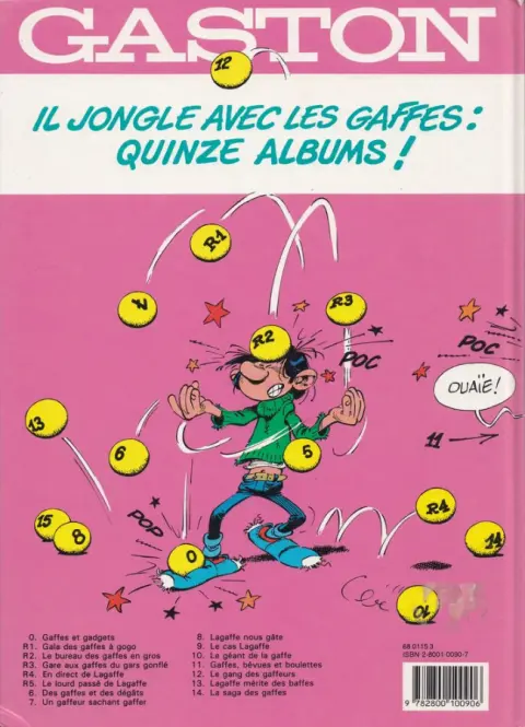Verso de l'album Gaston Tome 8 Lagaffe nous gâte