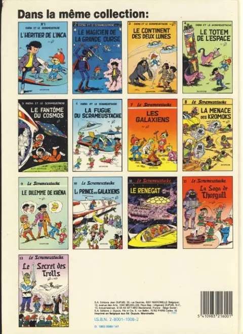 Verso de l'album Le Scrameustache Tome 12 La saga de Thorgull