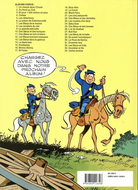 Verso de l'album Les Tuniques Bleues Tome 29 En avant l'amnésique !