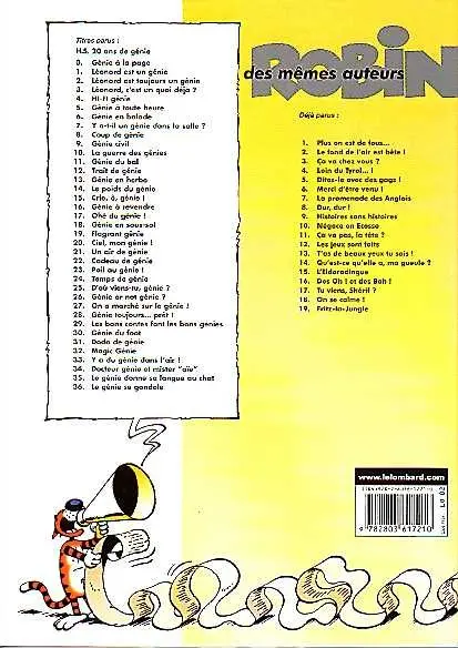 Verso de l'album Léonard Tome 23 Poil au génie !