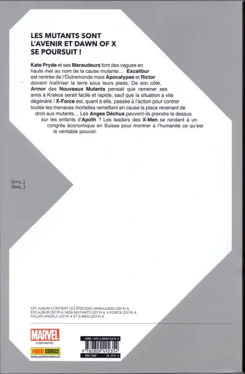 Verso de l'album Dawn of X Volume 04