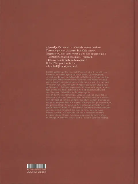 Verso de l'album Le réveil du tigre