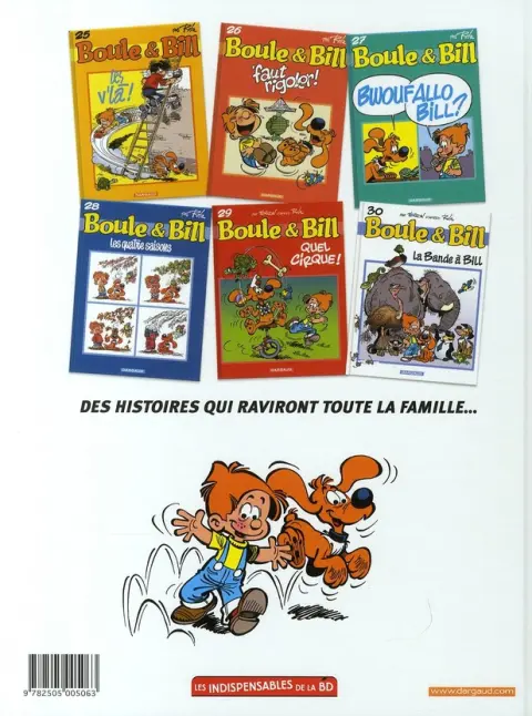 Verso de l'album Boule & Bill Tome 26 'faut rigoler !