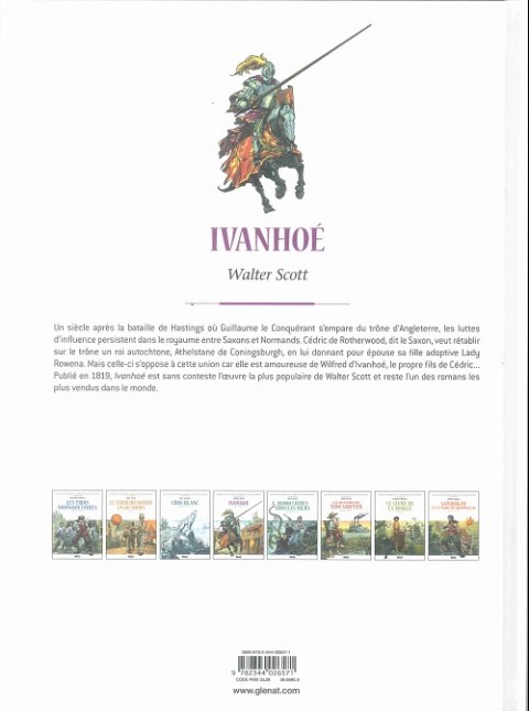 Verso de l'album Les Grands Classiques de la littérature en bande dessinée Tome 37 Ivanhoé