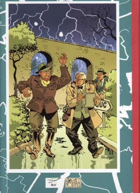 Verso de l'album Buc et Mortimer