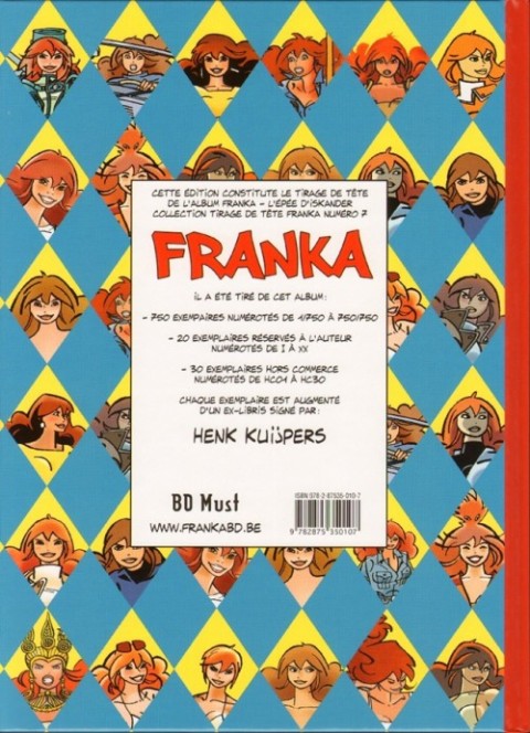 Verso de l'album Franka BD Must Tome 19 L'Épée d'Iskander - Le Voyage d'Ishtar n°1