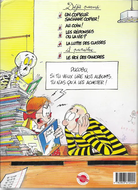 Verso de l'album L'Élève Ducobu Tome 1 Un copieur sachant copier !