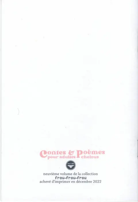 Verso de l'album Contes & Poèmes pour adultes chelous