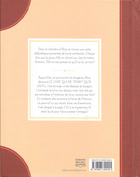 Verso de l'album Le livre qui ne tenait qu'à un fil