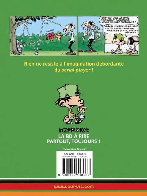 Verso de l'album Kid Paddle Tome 4 Full métal casquette
