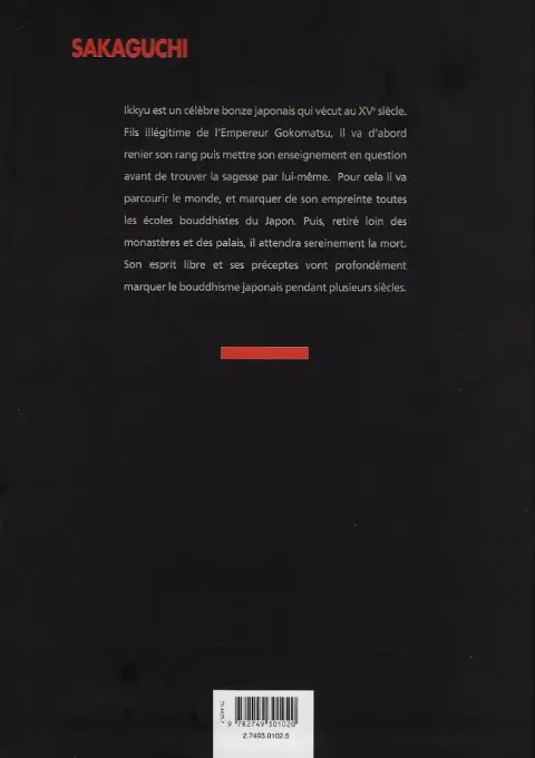 Verso de l'album Ikkyu Vents d'Ouest Tome 2