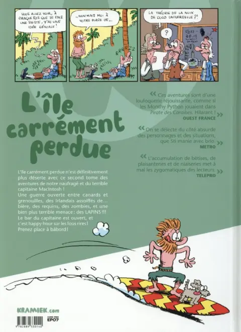 Verso de l'album L'Île Carrément Perdue Tome 2