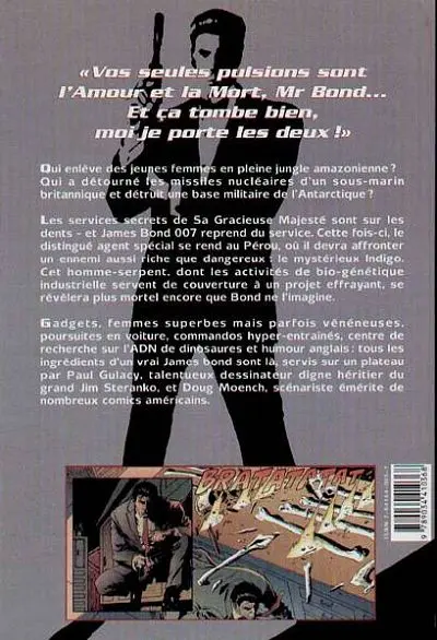 Verso de l'album James Bond 007 - La Dent du serpent Tome I