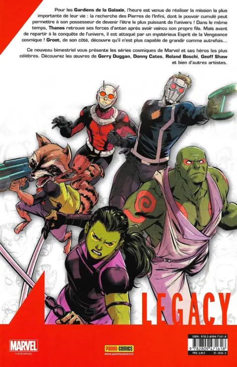 Verso de l'album Marvel Legacy - Marvel Epics Tome 1 Thanos Gagne
