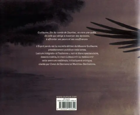 Verso de l'album Messire Guillaume L'esprit perdu