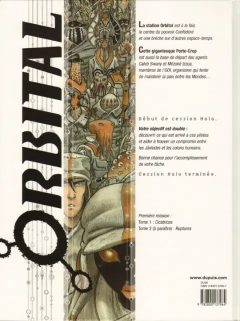 Verso de l'album Orbital Tome 1 Cicatrices