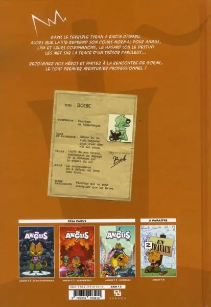 Verso de l'album Angus Tome 3 Héritage