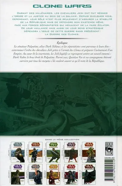 Verso de l'album Star Wars - Clone Wars Tome 10 Epilogue