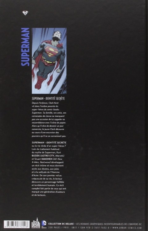 Verso de l'album Superman - Identité secrète Identité secrète
