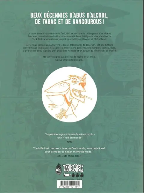 Verso de l'album Tank Girl Tome 4 The odyssey