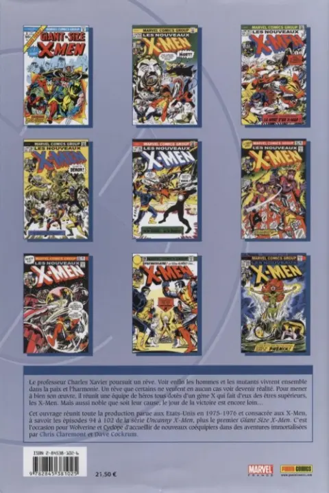 Verso de l'album X-Men L'intégrale Tome 1 1975-1976