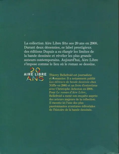 Verso de l'album Aire Libre Le roman d'Aire Libre