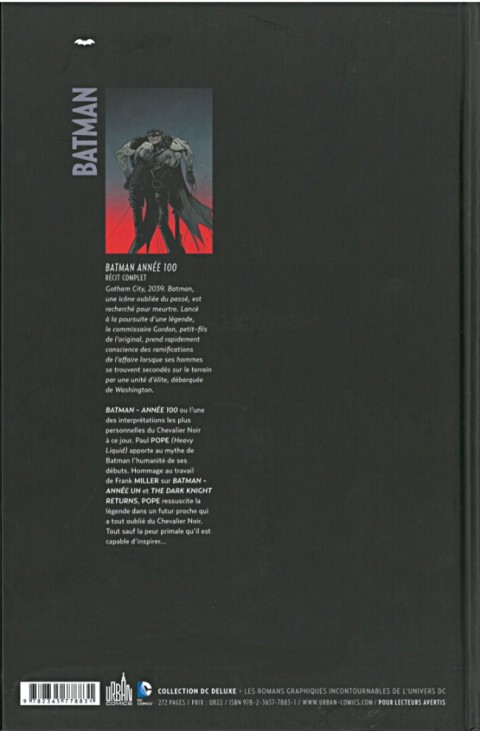 Verso de l'album Batman : Année 100 Année 100