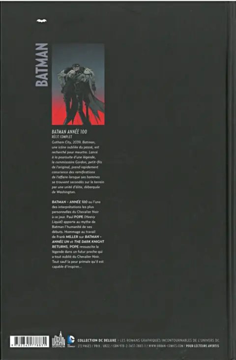Verso de l'album Batman : Année 100