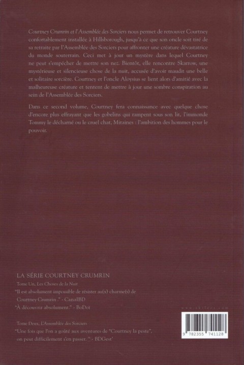 Verso de l'album Courtney Crumrin Tome 2 L'Assemblée des Sorciers