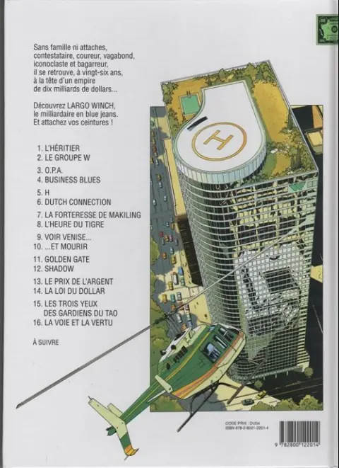 Verso de l'album Largo Winch Tome 6 Dutch connection