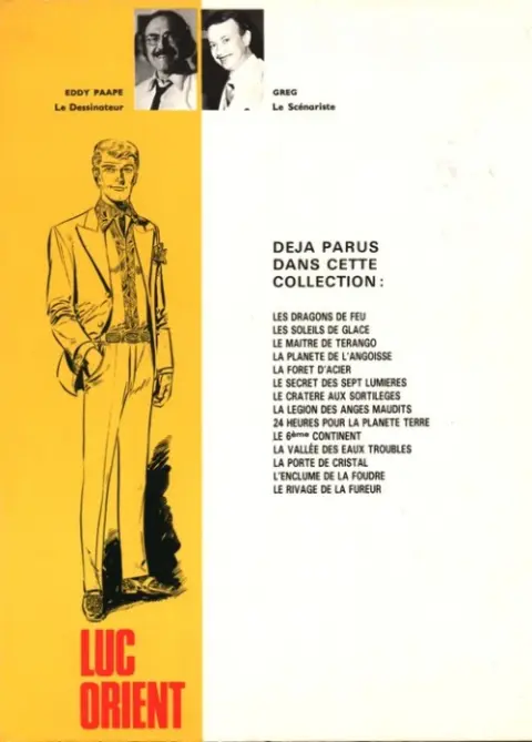 Verso de l'album Luc Orient Tome 10 Le 6ème continent
