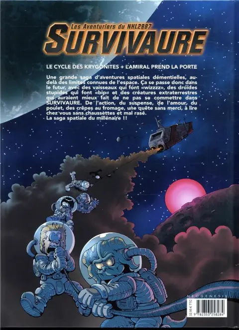 Verso de l'album Les Aventuriers du NHL2987 Survivaure Intégrale