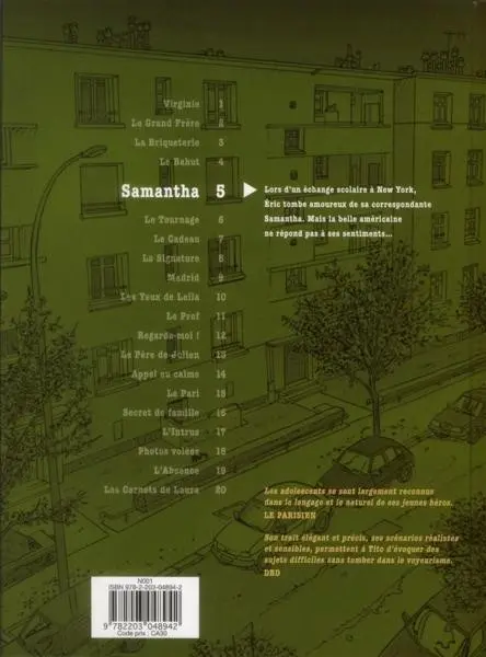 Verso de l'album Tendre banlieue Tome 5 Samantha