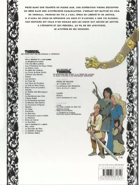 Verso de l'album Thorgal Tome 9 Les Archers