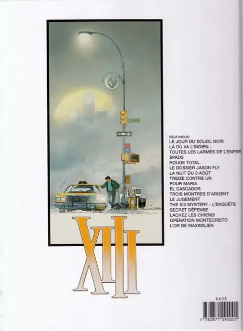 Verso de l'album XIII Tome 1 Le jour du soleil noir