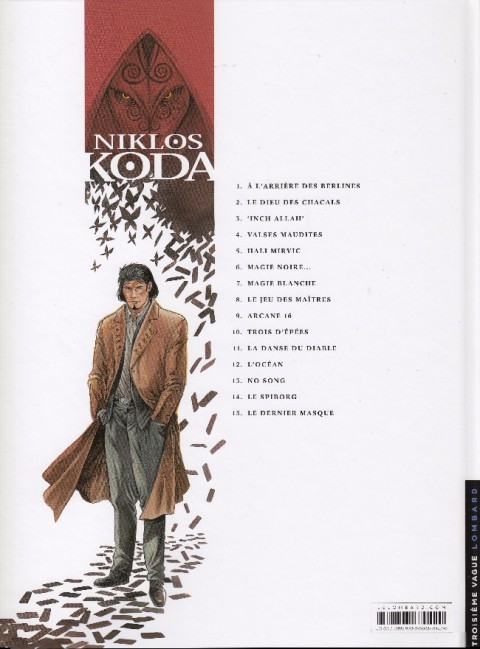 Verso de l'album Niklos Koda Tome 15 Le dernier masque