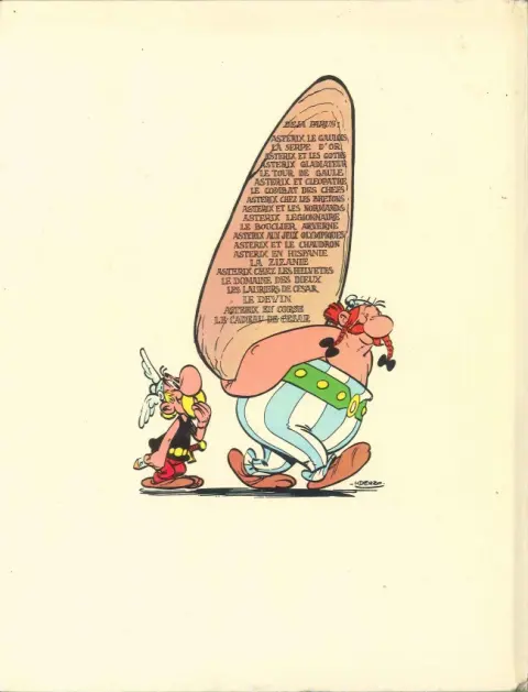 Verso de l'album Astérix Tome 16 Astérix chez les Helvètes