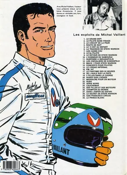 Verso de l'album Michel Vaillant Tome 23 Série noire