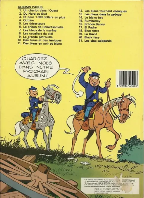 Verso de l'album Les Tuniques Bleues Tome 14 Le blanc-bec