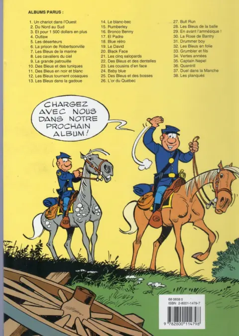 Verso de l'album Les Tuniques Bleues Tome 26 L'or du Québec