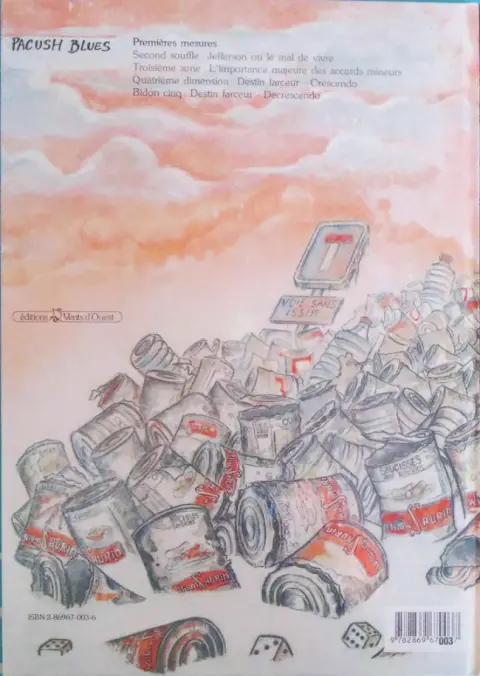 Verso de l'album Pacush Blues Tome 3 Troisième zone : L'importance majeure des accords mineurs