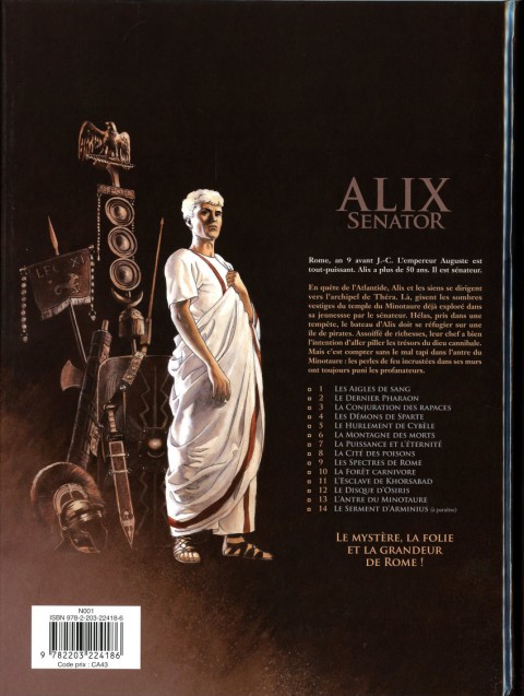 Verso de l'album Alix Senator Tome 13 L'antre du minotaure