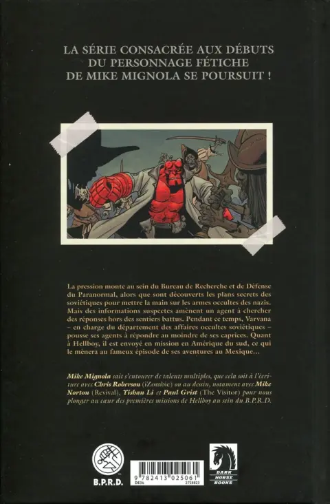Verso de l'album Hellboy & B.P.R.D. Tome 5 1956