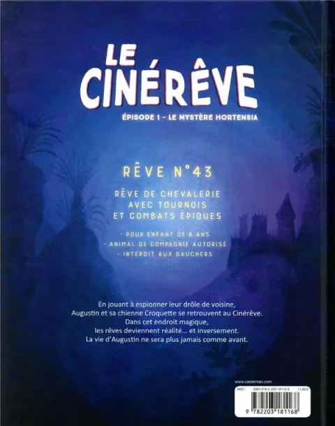 Verso de l'album Le cinérêve Tome 1 Le Mystère Hortensia
