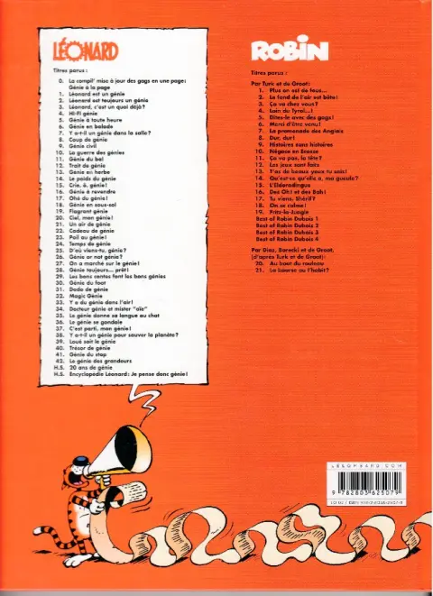 Verso de l'album Léonard Tome 39 Loué soit le génie
