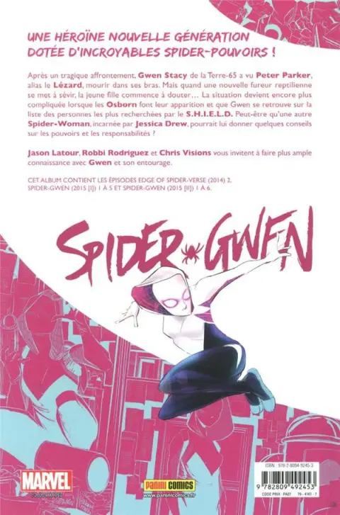 Verso de l'album Spider-Gwen 1 Gwen Stacy